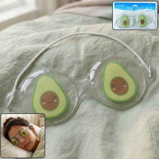 Reusable Wukusy gel eye mask pair for cooling relief, soft fabric with gel inserts for soothing eye comfort.