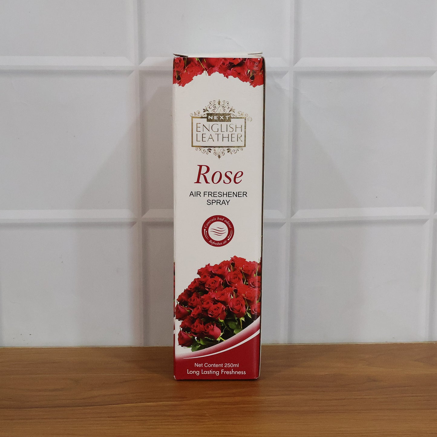 Wukusy Rose Fragrance Air Freshener Spray for home use, 250 ml, with a rose scent and elegant packaging.