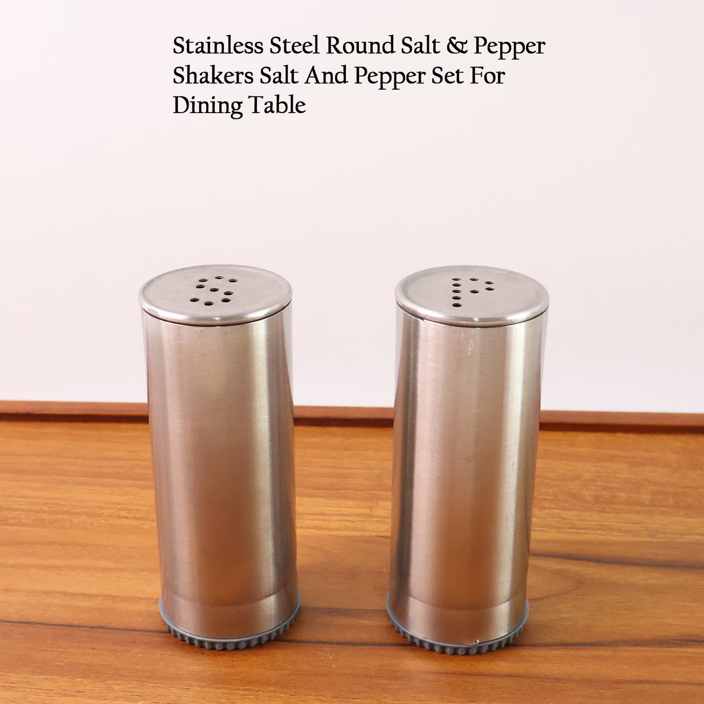 Stainless steel salt and pepper shaker set by Wukusy, 2-piece kitchen condiment shakers with sleek, modern design