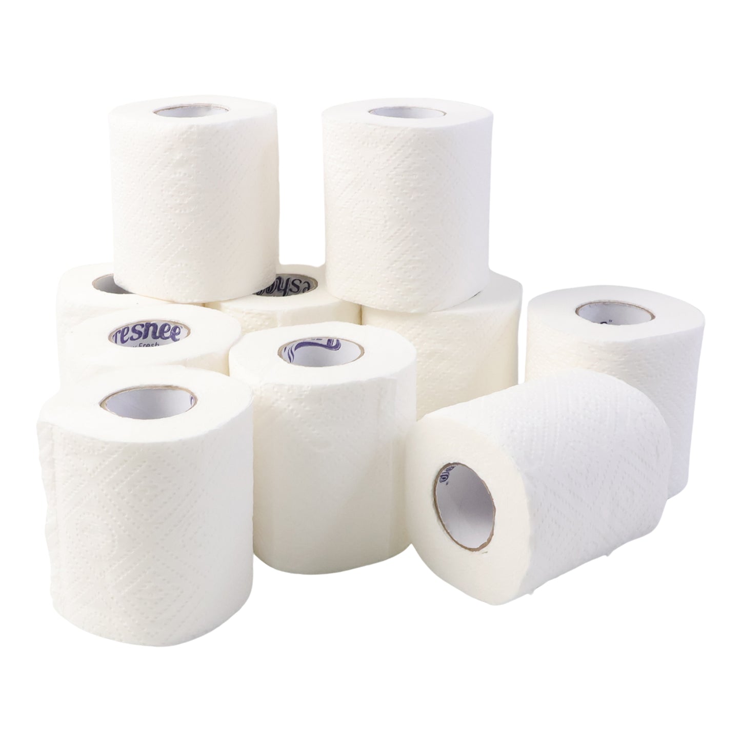 Wukusy soft embossed toilet tissue rolls, 220 sheets per roll, set of 10 bathroom tissue rolls with gentle texture and soft feel