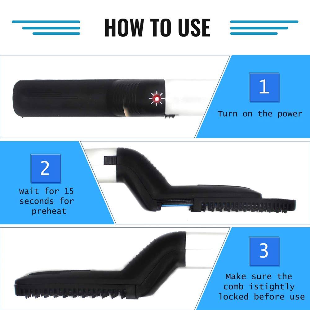 Wukusy 348 men's beard and hair curling straightener with modeling comb, black electric styling tool for grooming facial hair and hair.