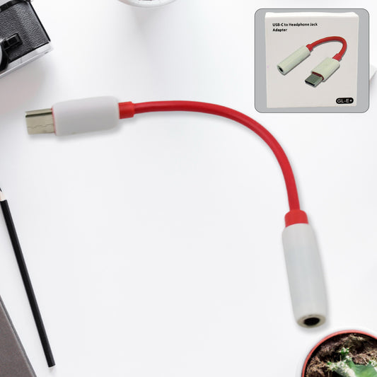Wukusy USB Type C to headphone jack audio connector, single black adapter for connecting headphones to Type C devices.