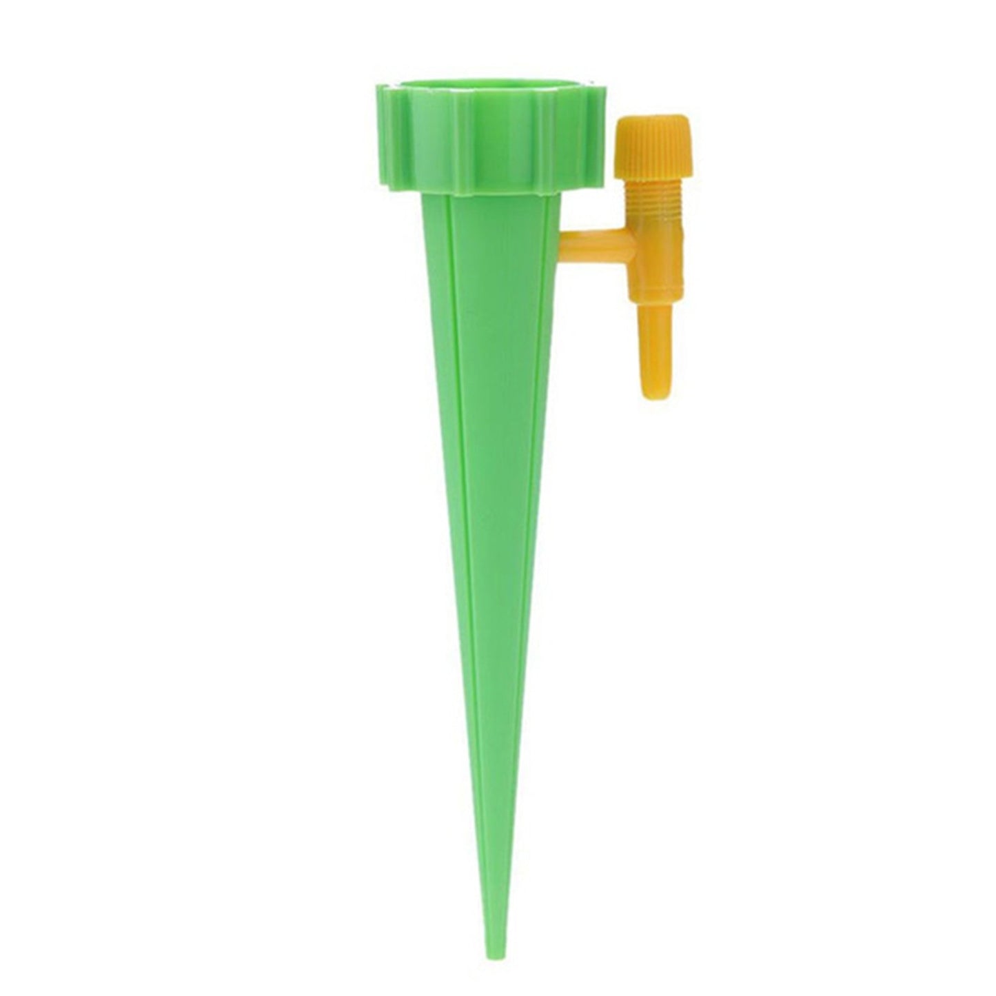 Wukusy drip irrigation kit for home garden with self-watering spikes for plants, including hoses and connectors, in a garden setting.