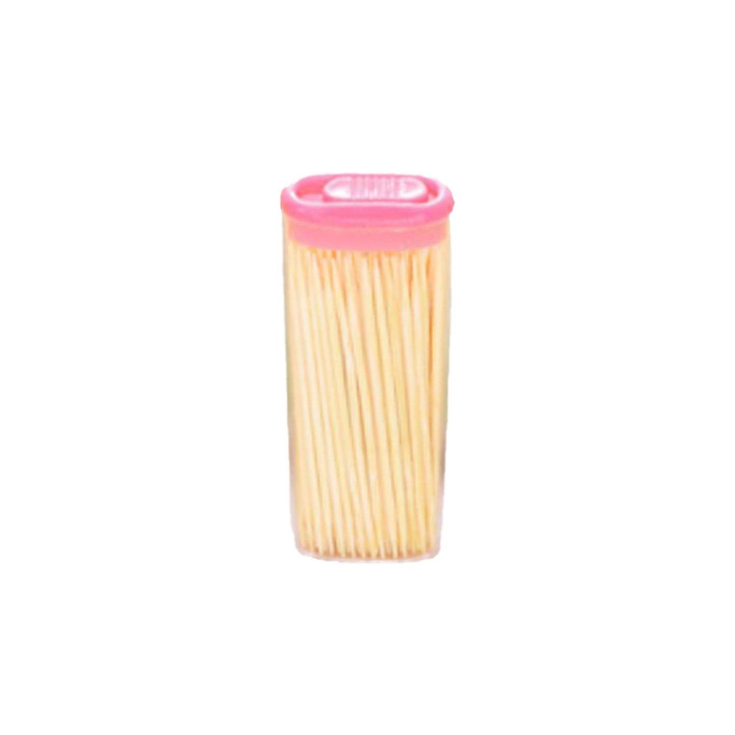Wukusy 1095 bamboo toothpicks with dispenser box, eco-friendly dental hygiene tool, natural wood finish, compact design