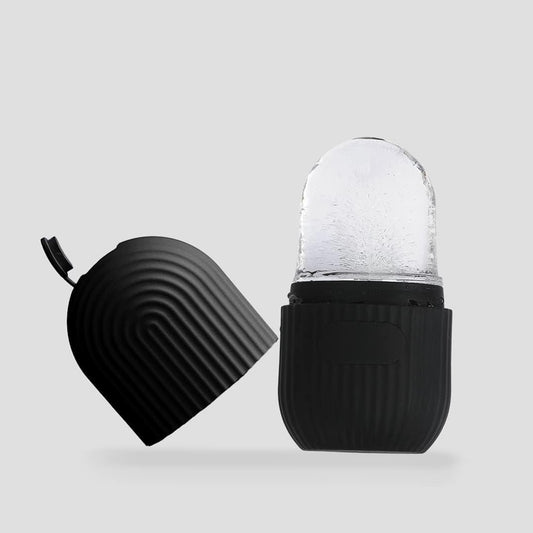Wukusy black face ice roller for face massage, reducing swelling and under-eye puffiness, suitable for skin cooling and rejuvenation.