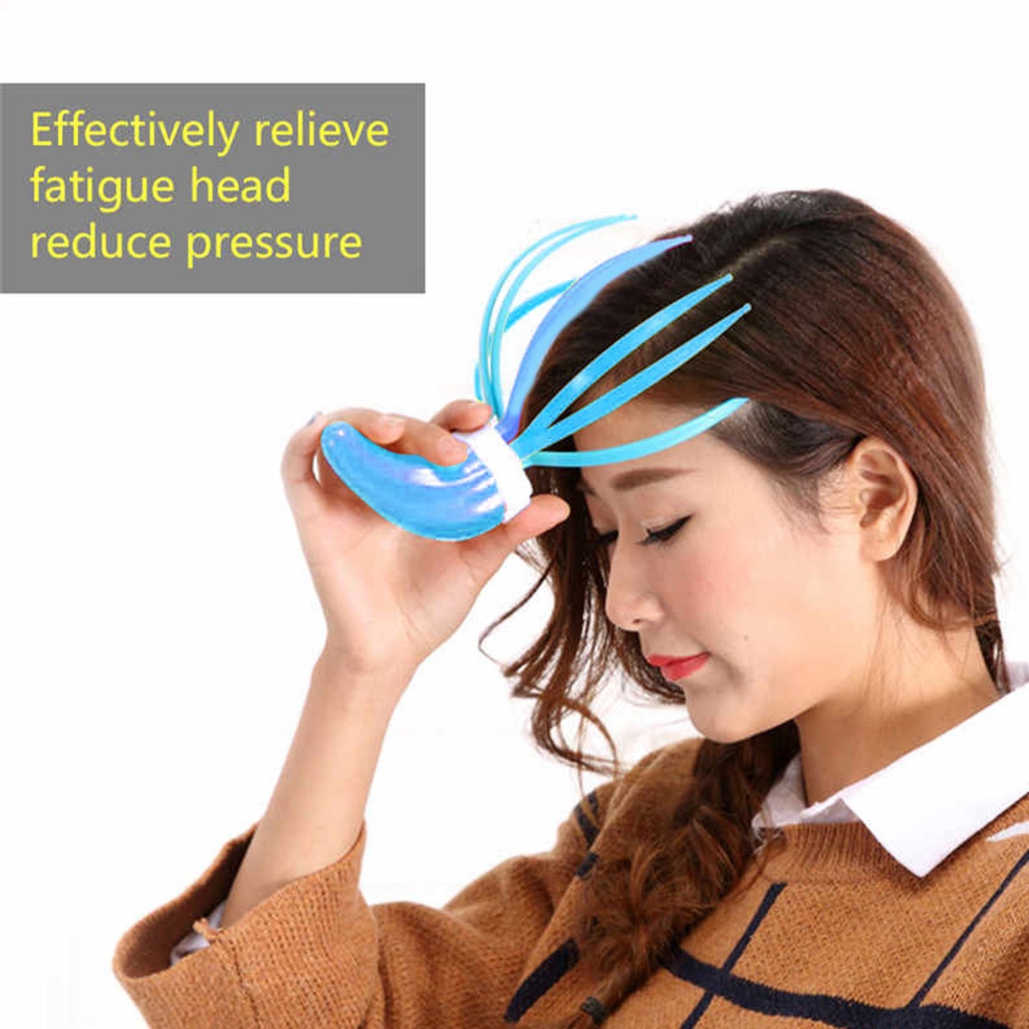 Wukusy Super Life Refreshing Head Massager with ergonomic hand grip, designed for scalp relaxation and stress relief.