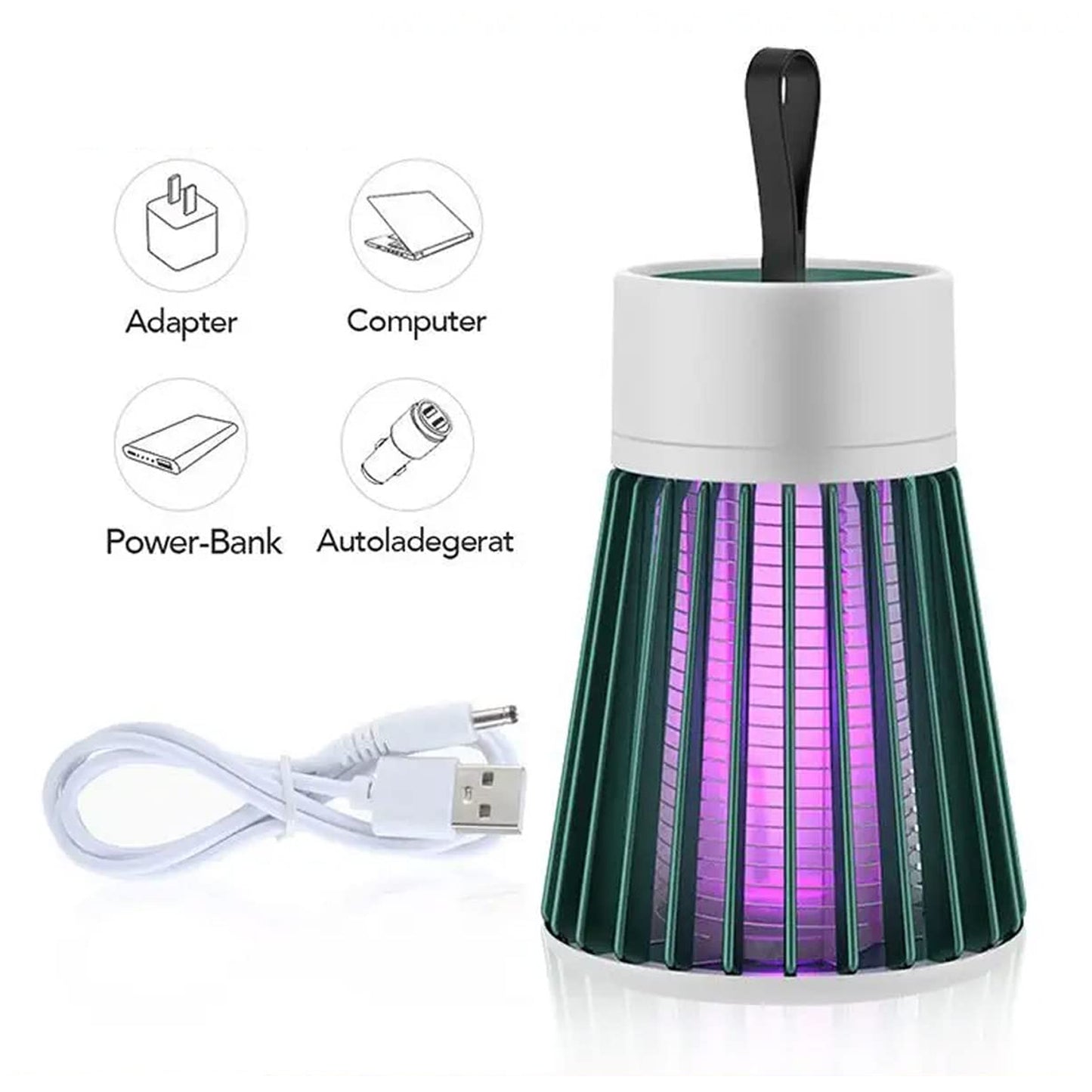 Wukusy 6402 mosquito killer machine with USB power, electric LED lamp for indoor and outdoor mosquito trapping and bug elimination.