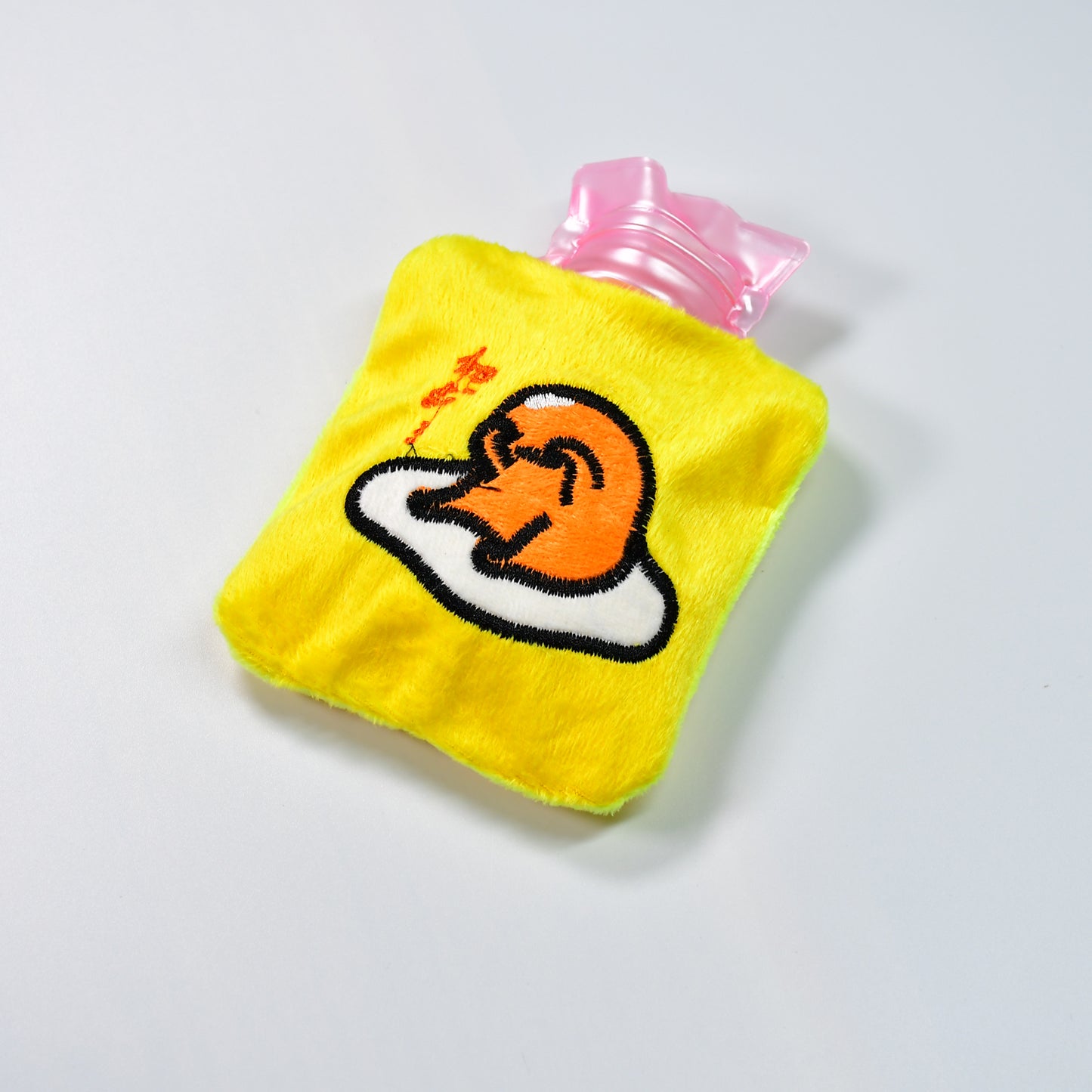 Wukusy yellow duck head small hot water bag with cover for pain relief, neck, shoulder, hand, feet warmer, menstrual cramps.