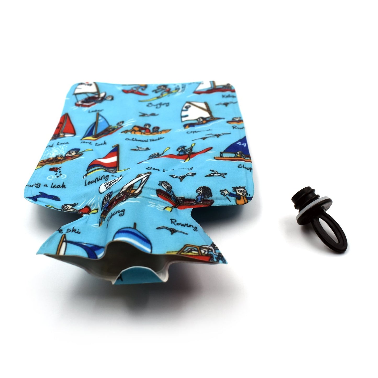 Wukusy hot water bottle bag for pain relief, soft fabric cover with zipper, designed to insulate and protect a hot water bottle.
