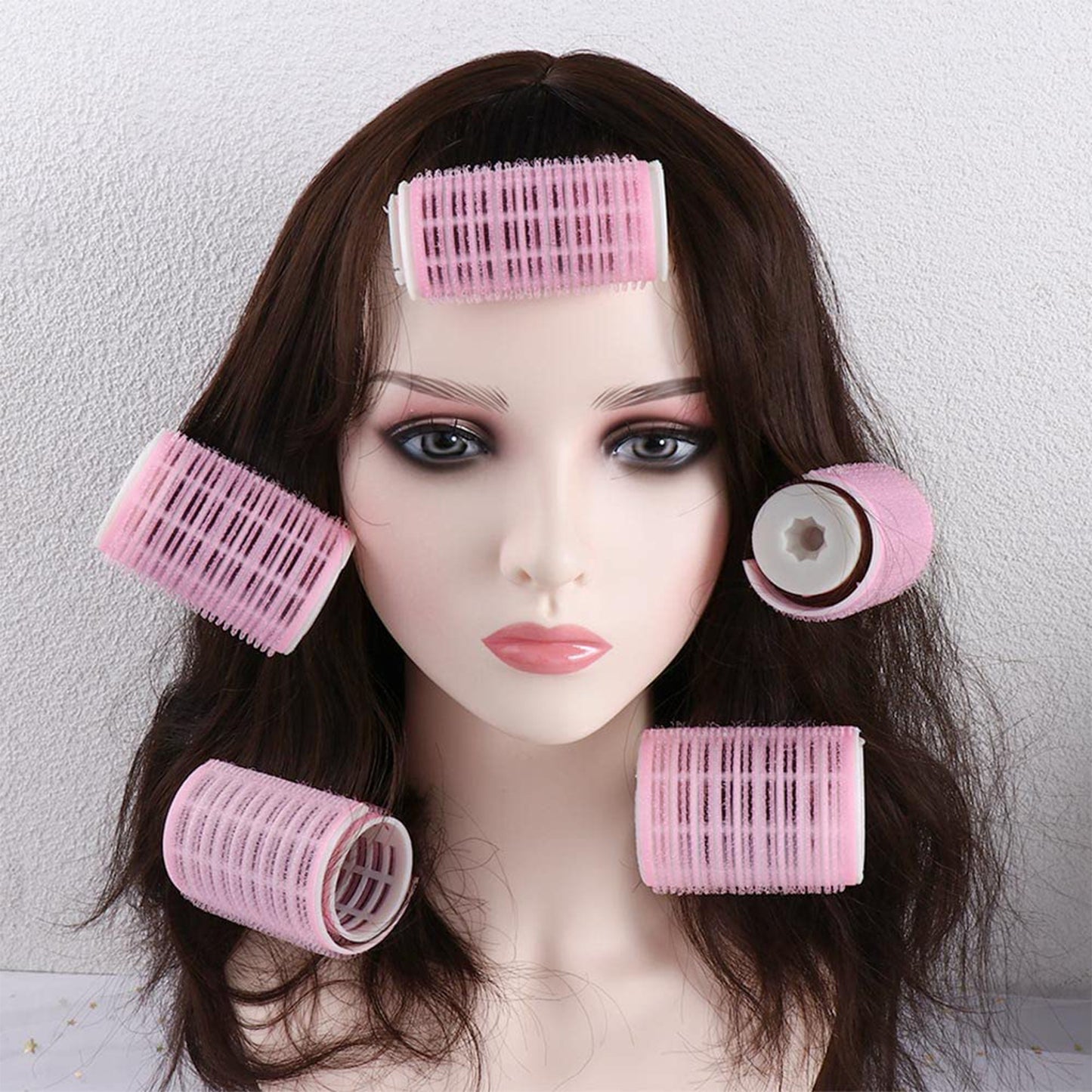 Wukusy premium self-grip hair styling Velcro rollers set for easy hair curl and volume, shown in a close-up image.