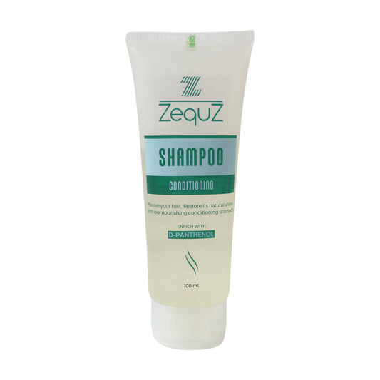 Wukusy Zequz Conditioning Shampoo in 100ml bottle, for healthy hair and scalp, part of health and beauty hair care products.