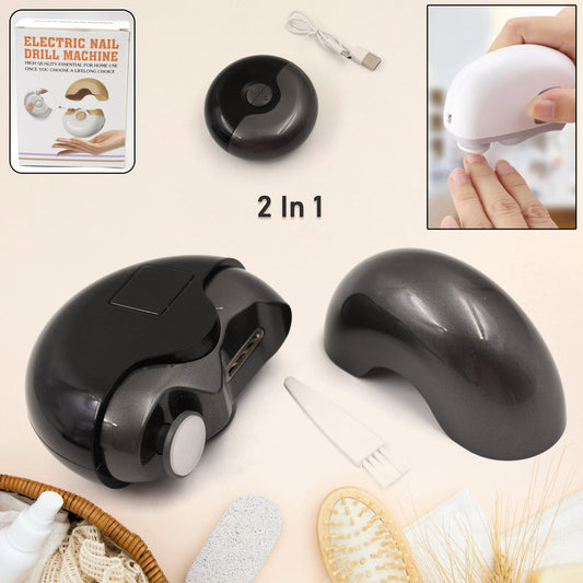 Wukusy 2-in-1 electric nail clipper and file with built-in light, health care device for precise nail grooming.