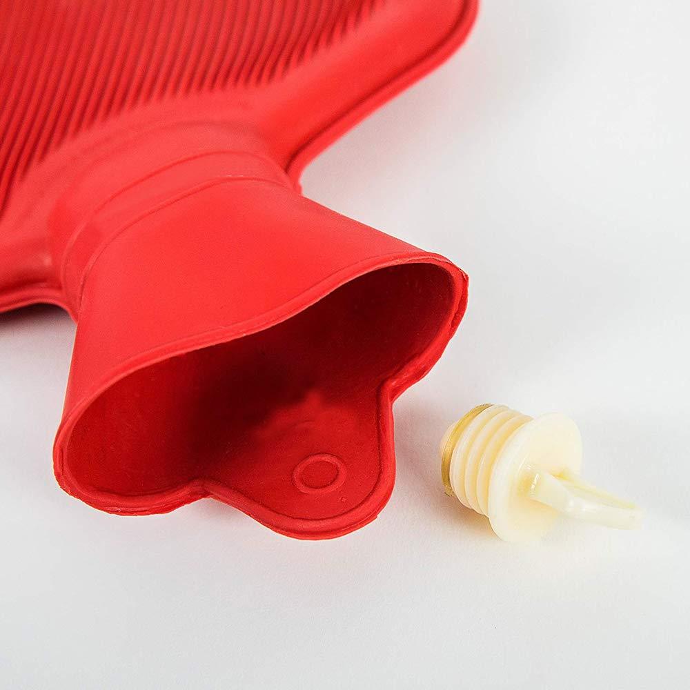 Medium Wukusy rubber hot water heating pad bag for pain relief, showing the flexible, durable rubber design for health care use.