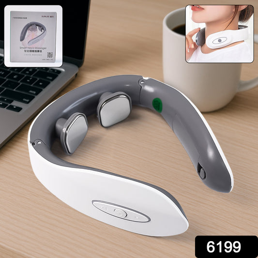 Wukusy electric neck massager for deep tissue pain relief, targeting cervical vertebra, in a health care setting.