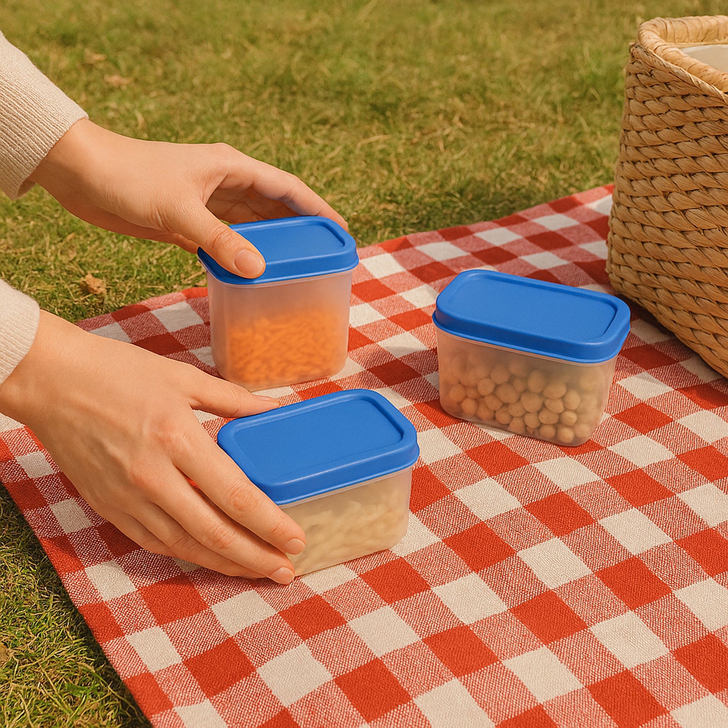 Wukusy Apex Glory plastic storage container box set with four health care storage containers for organized space.