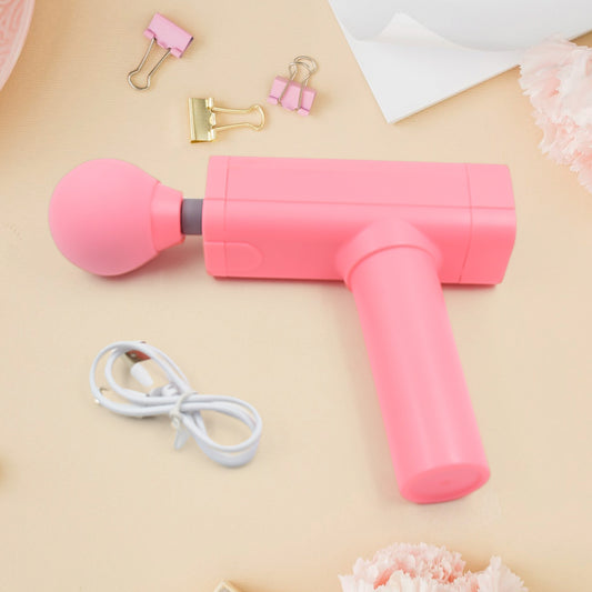 Wukusy deep relax massage gun for muscle relief, USB chargeable, handheld health care device with ergonomic design.