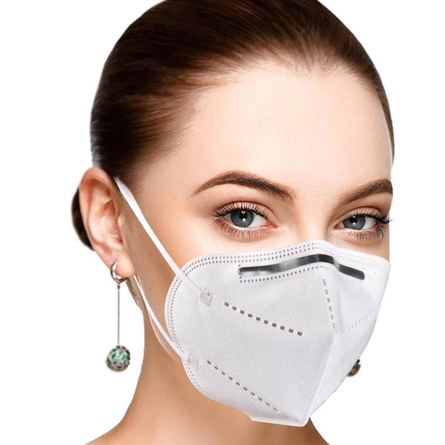 Wukusy N95 anti-pollution virus face masks set of 10, health care masks with adjustable ear loops and protective filter layers.