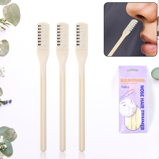 Wukusy nose hair removal trimmer kit with three blades, compact health care grooming set for nose hair grooming.
