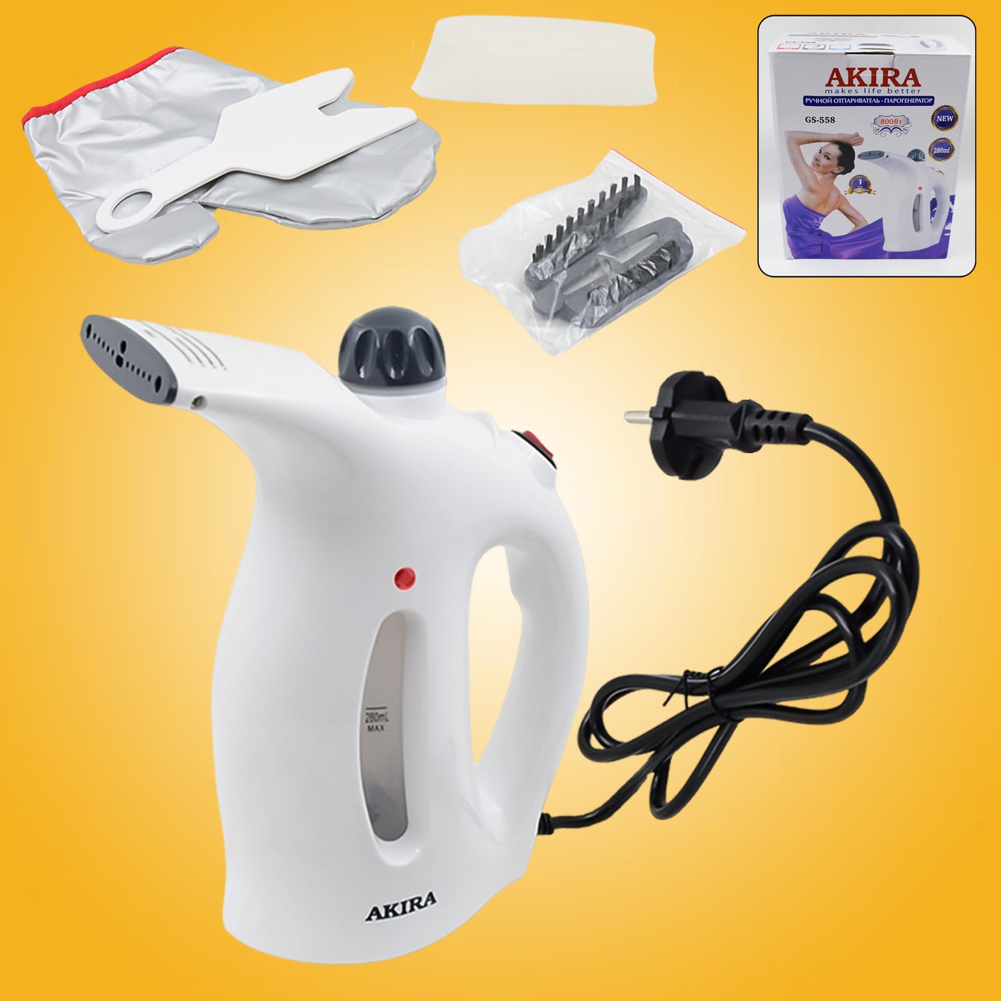 Wukusy portable handheld garment and facial steamer for skincare and clothing steaming, compact health care device.