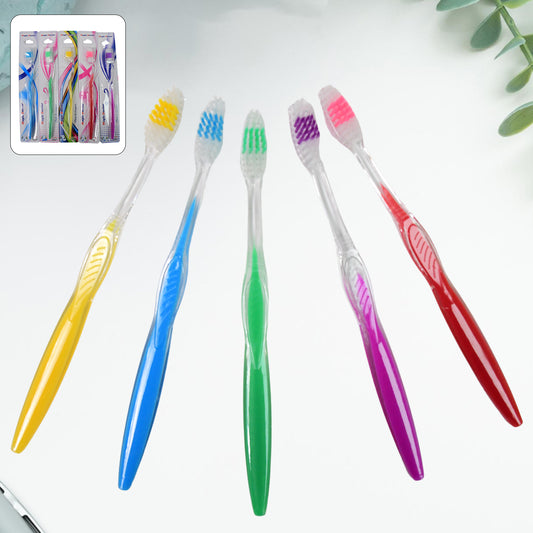 Wukusy Premium Plastic Toothbrush in mixed colors, health care product with soft bristles for effective dental cleaning.