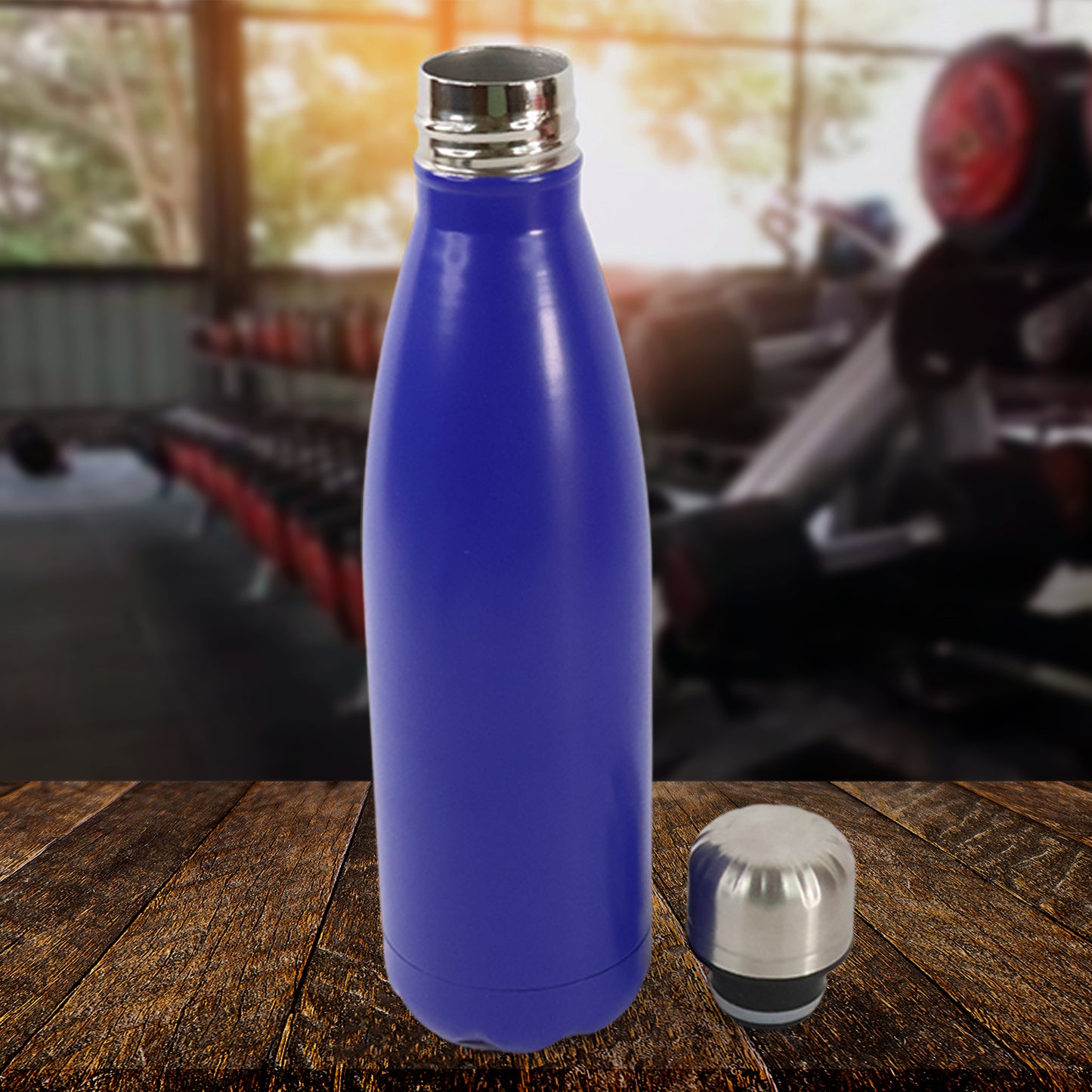 Wukusy stainless steel single wall water bottle, 400ml capacity, ideal for health care and hydration on the go.