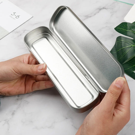 Wukusy stainless steel tongue scraper with metal case, health care tool for oral hygiene and tongue cleaning.