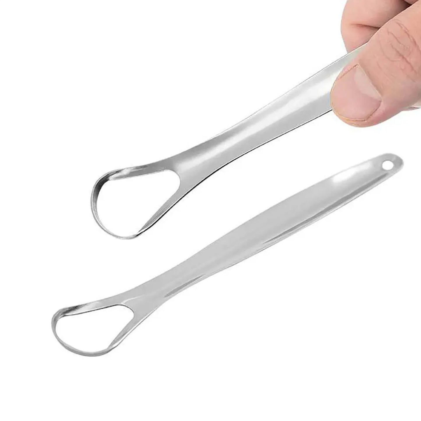 Wukusy stainless steel tongue scraper with metal case, health care tool for tongue cleaning and oral hygiene.