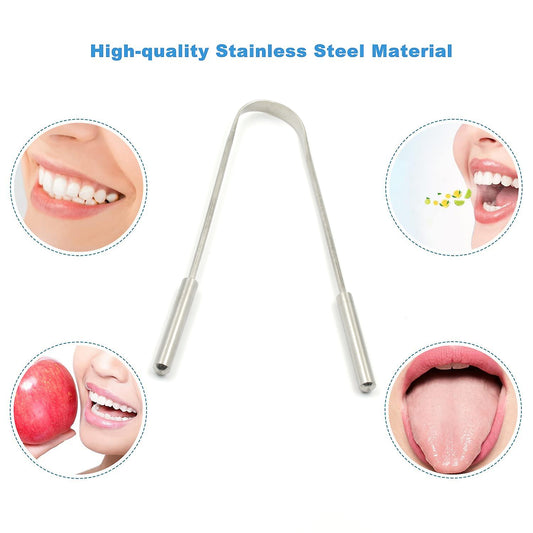 Steel copper tongue cleaner for kids and adults by Wukusy, designed to remove bacteria and freshen breath for daily oral hygiene.