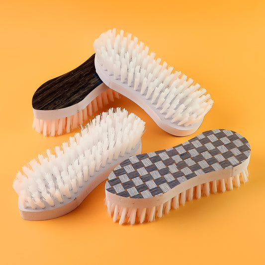 Wukusy Veepee ergonomic curved laundry brush set with four health care cleaning brushes for fabric and laundry care.