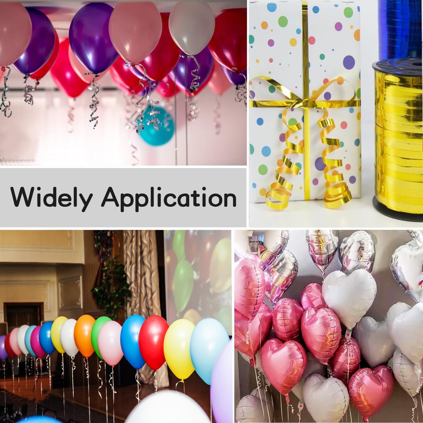 Set of 36 Wukusy smooth decoration balloon ribbons for party decor, ideal for home celebration and festive decorations.