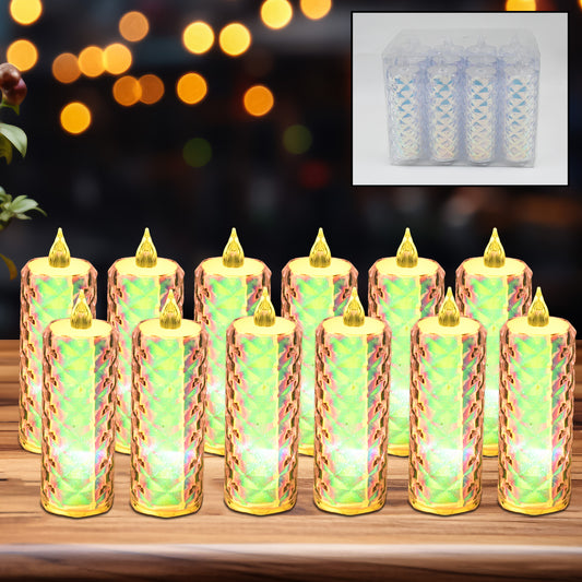 Wukusy 12-pack LED tealight candles for festive home decor, creating warm, ambient lighting for any occasion.