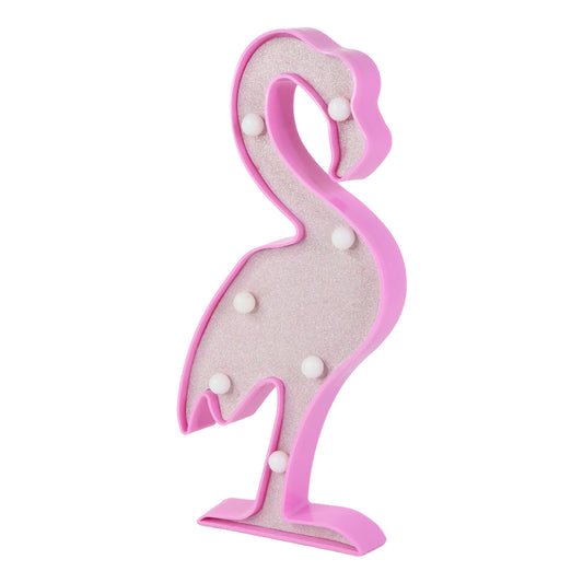 Wukusy flamingo-shaped LED decorative night light for home decor, featuring a colorful, illuminated flamingo figure.