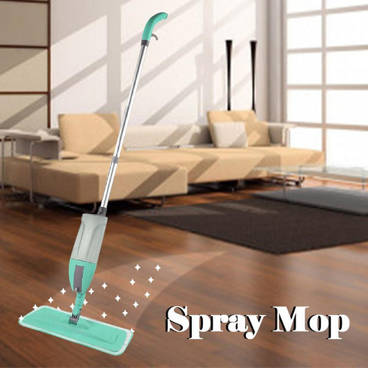 Wukusy 0802 Cleaning 360-degree spray mop with removable washable cleaning pad for efficient home floor cleaning.