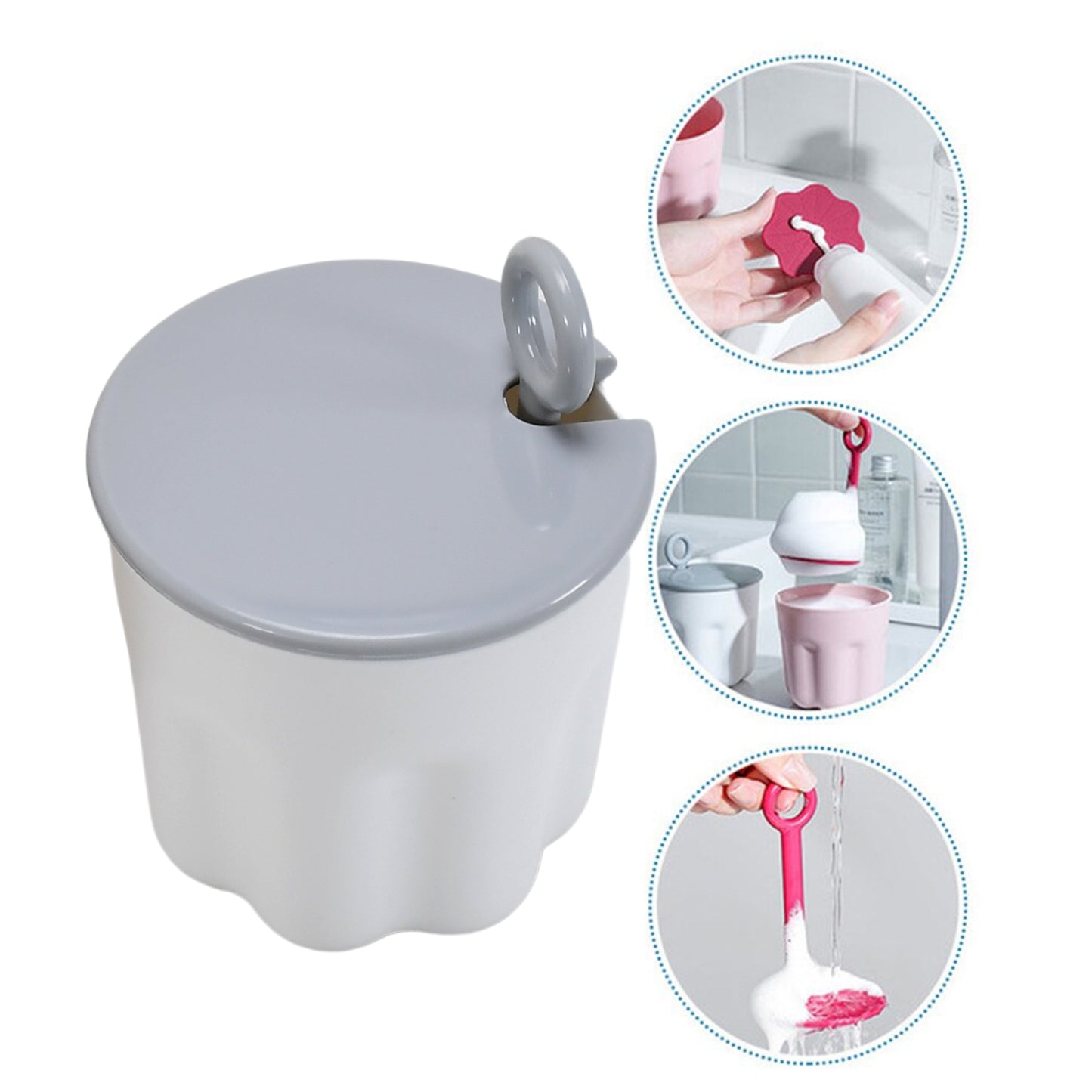 Wukusy Winter Facial Cleanser Foaming Shaker with fluffy foam bubbles, ideal for warm winter and summer skincare routines.