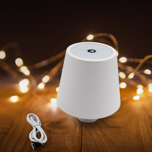 Wukusy LED dimmable bottle lamp with 3 color temperatures, wireless rechargeable table lamp for indoor and outdoor use, family or bar setting.
