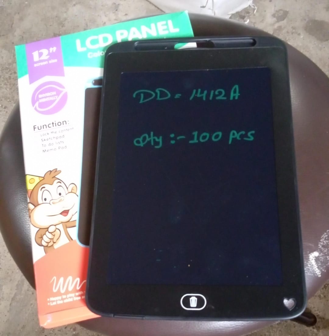 Wukusy 12-inch portable LCD writing board with pen, digital notepad for kids, perfect for drawing, notes, and handwriting.
