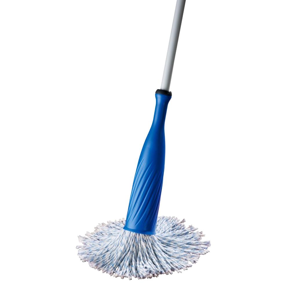 Wukusy Steel Rod Cotton Bottle Mopbroom for home cleaning, featuring durable steel handle and soft cotton head, set of 12.