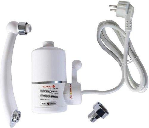 Wukusy 1684 instant heating electric water heater faucet tap for home improvement, showing the sleek design and installation details.