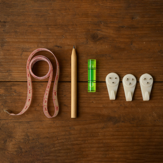 Wukusy 6-in-1 wall hanging measurement tool kit for home improvement, includes multiple tools for accurate measurements and hanging.