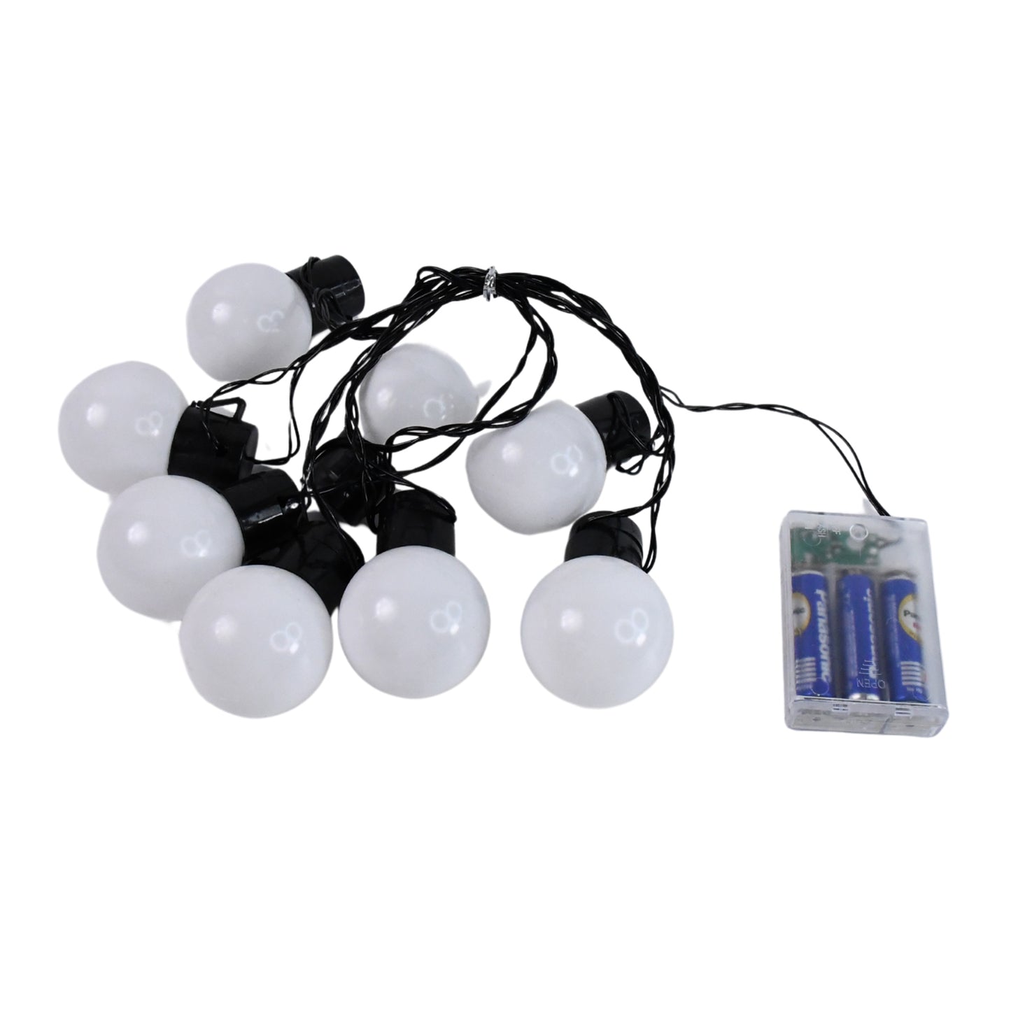 Wukusy 8 LED string lights, battery-operated with 3 batteries (not included), ideal for home decor and improvement projects.