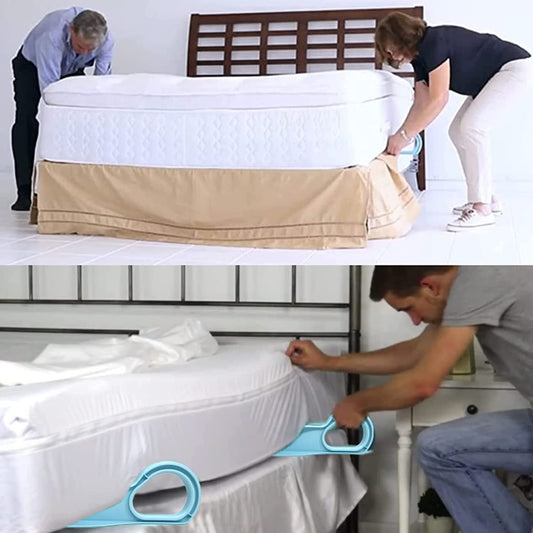 Wukusy 9002 Mattress Lifter tool for bed making and changing sheets, shown in use on a bed for easy bed sheet replacement.