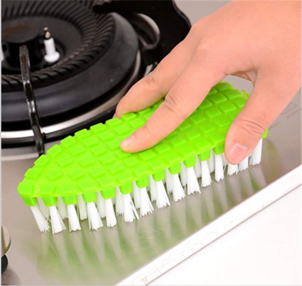 Flexible plastic cleaning brush by Wukusy for kitchen and bathroom cleaning, featuring durable bristles for versatile home use.