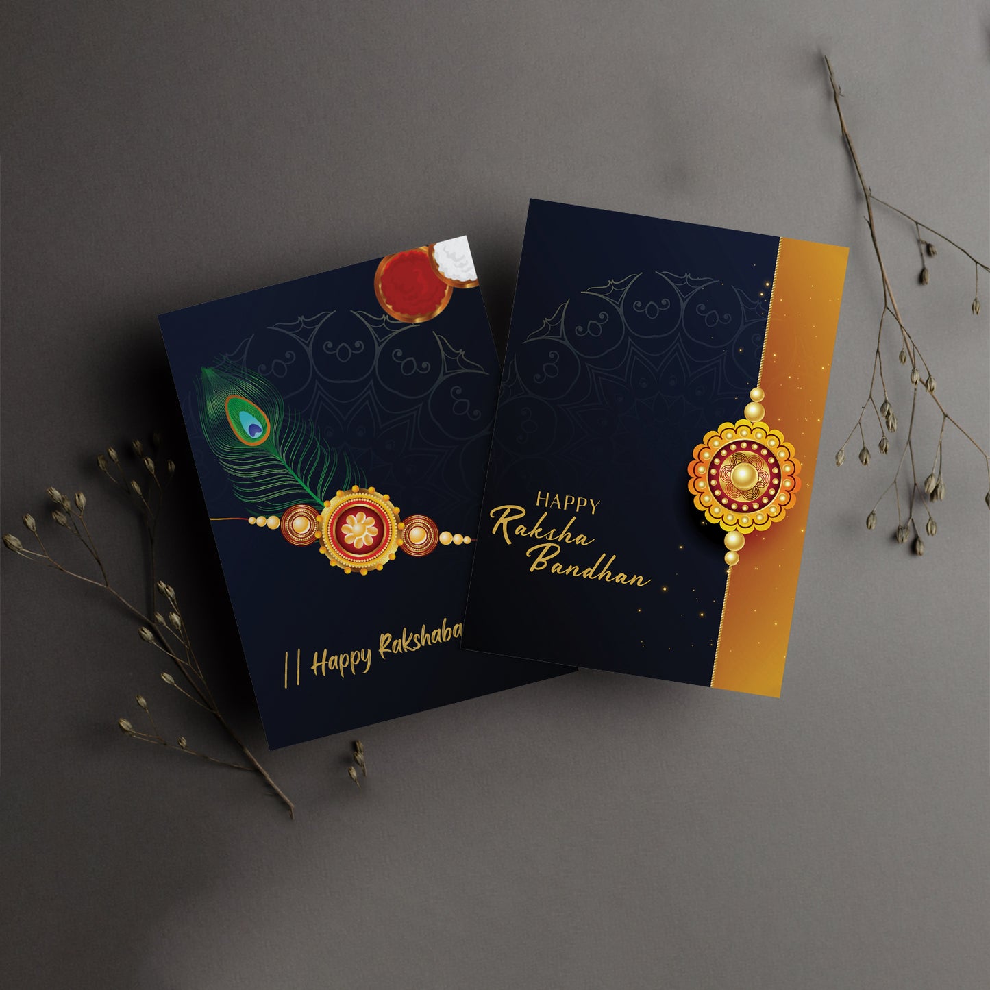 Wukusy Happy Raksha Bandhan Card featuring traditional Rakhi design and vibrant colors, ideal for celebrating the festival.