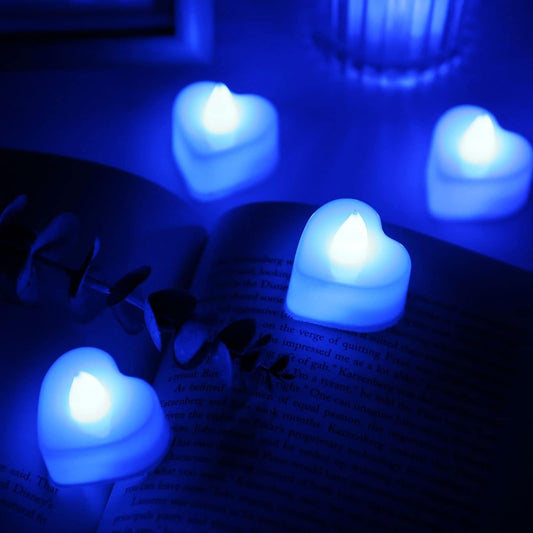 Wukusy LED tealights in multicolor, smokeless plastic decorative candles, perfect for home improvement and ambient lighting.