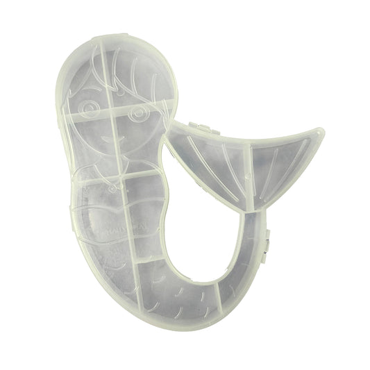 Wukusy mermaid shape plastic storage organizer box for home improvement, featuring a colorful, decorative design.