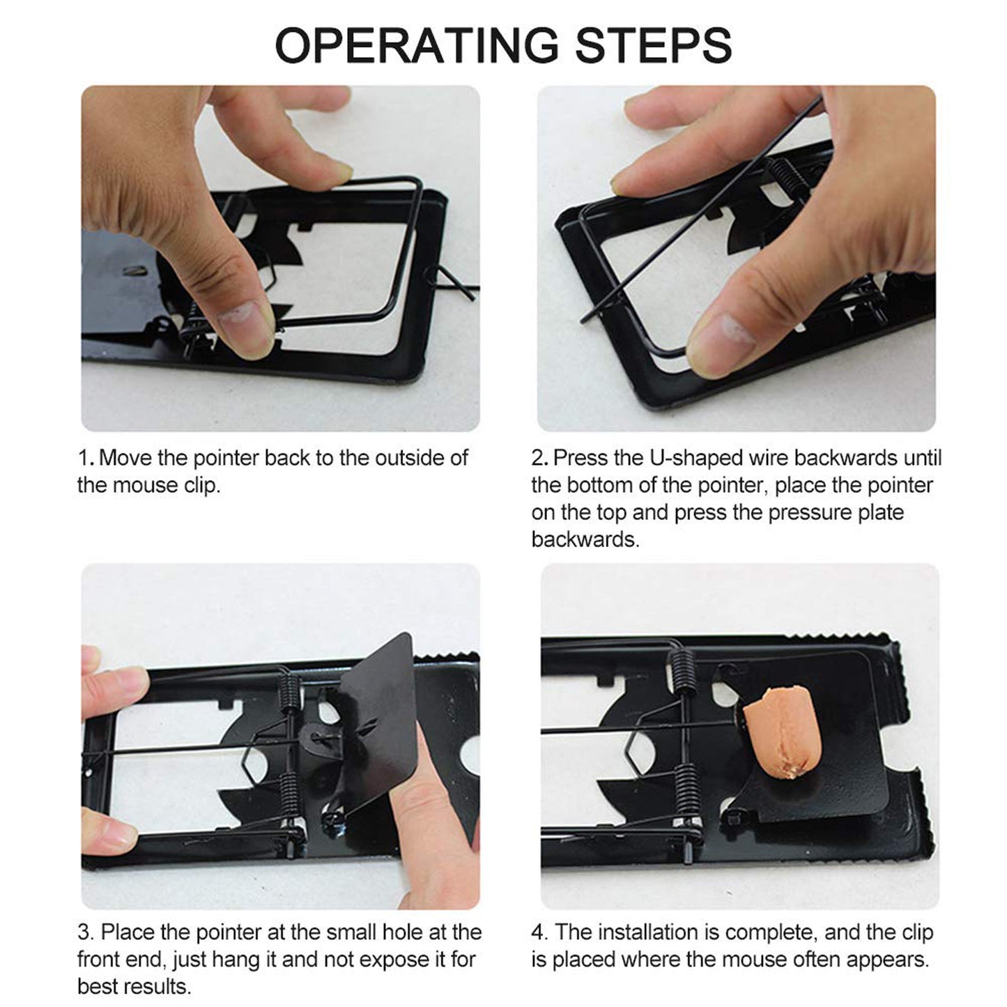 Wukusy mouse trap catchers, set of 2, for home rodent control, snap kill traps for mice and rats.