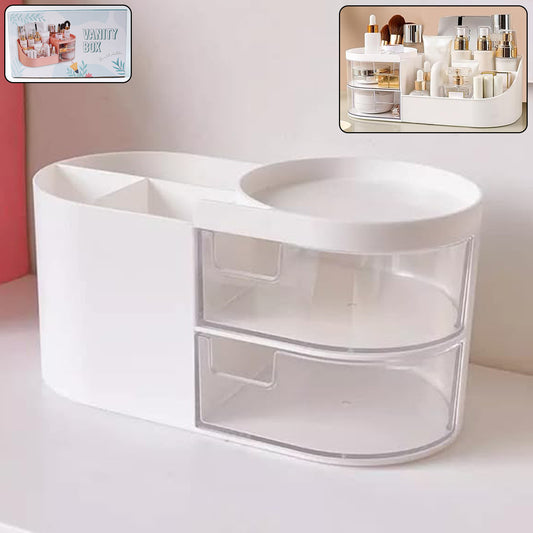 Wukusy multi-functional plastic vanity storage box for organizing cosmetics and toiletries in home improvement.