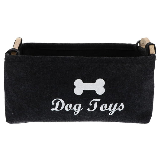 Wukusy pet toy storage basket in beige, 39x29x17 cm, made of durable fabric for organizing pet toys at home.