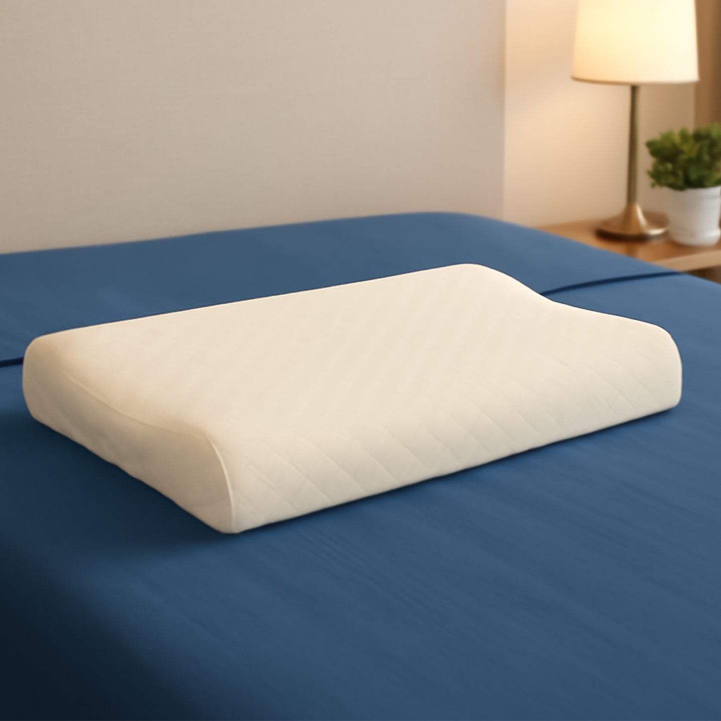Wukusy orthopedic memory foam cervical pillow with 48x27cm size, designed for neck support and home comfort.