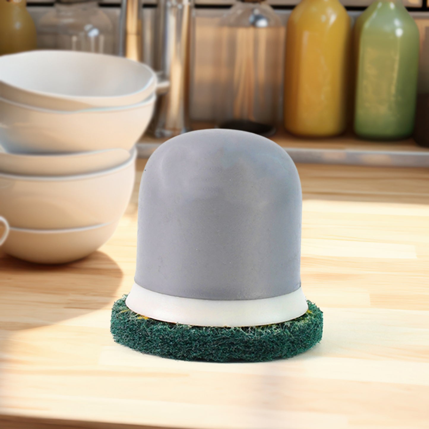 Wukusy Pro Clean heavy-duty kitchen scrubber, durable scouring pad for cleaning pots, pans, and kitchen surfaces.